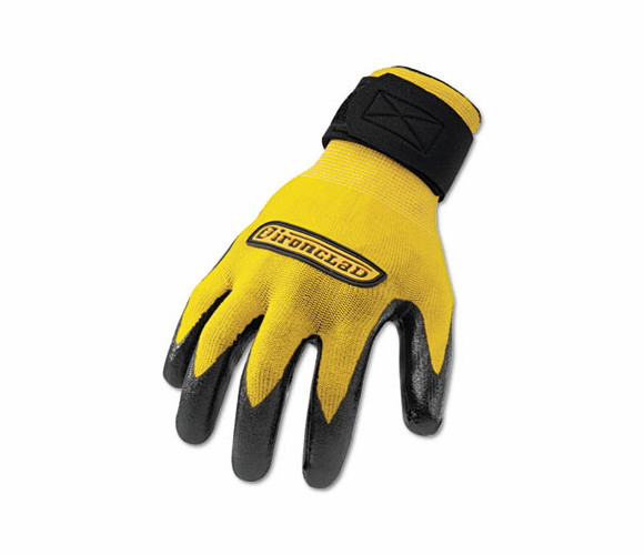 IRNIDN04L Performance Nitrile-Coated Nylon Gloves, 1 Pair, Bright Yellow, Large By IRONCLAD PERFORMANCE WEAR