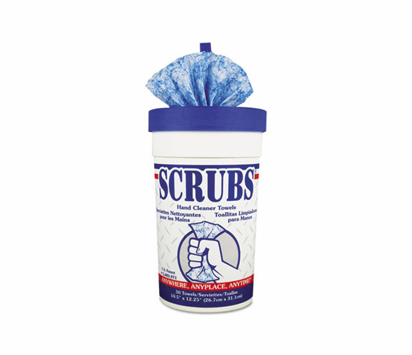 ITW42230 Hand Cleaner Towels, Cloth, 10-1/2 x 12-1/4, Blue/White, 30/Canister By ITW DYMON