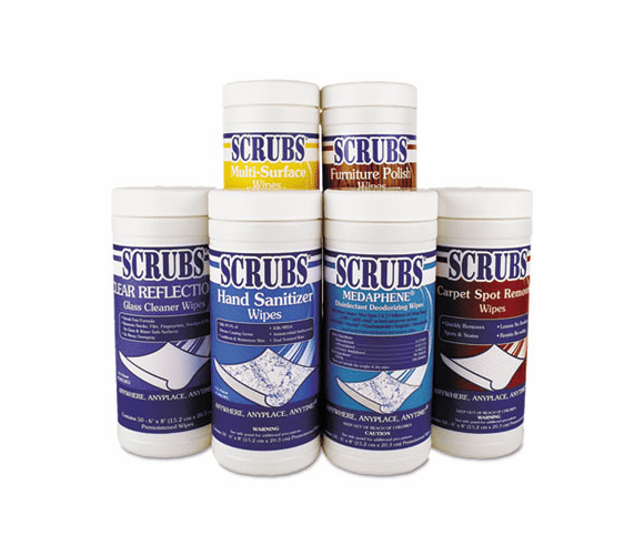 ITW90006 6-Pack of Cleaning and Disinfecting Wipes, Cloth, 6 x 8, 50/Canister, 6/Carton By ITW DYMON