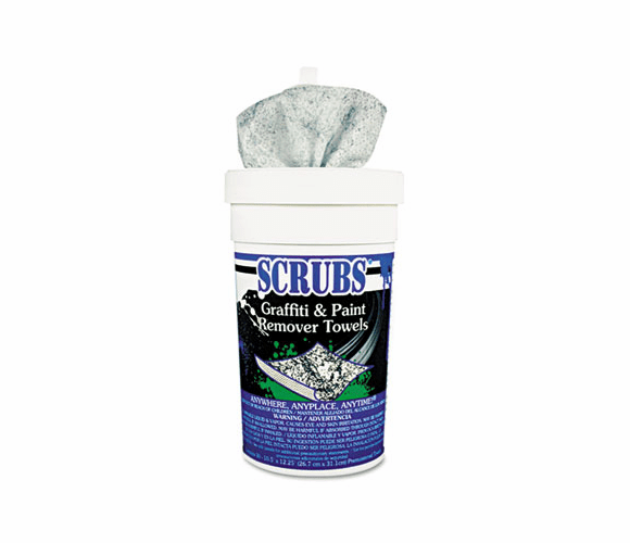 ITW90130EA Graffiti & Spray Paint Remover Towels, 10 1/2 x 12 1/4, 30/Canister By ITW DYMON