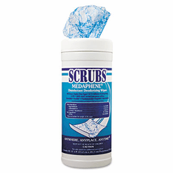 ITW90356EA Medaphene Disinfectant Wet Wipes, 6 x 8, White, 50/Canister By ITW DYMON
