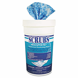 ITW90365CT Medaphene Disinfectant Wipes, 10-1/2 x 6, White, 65/Canister, 6/Carton By ITW DYMON