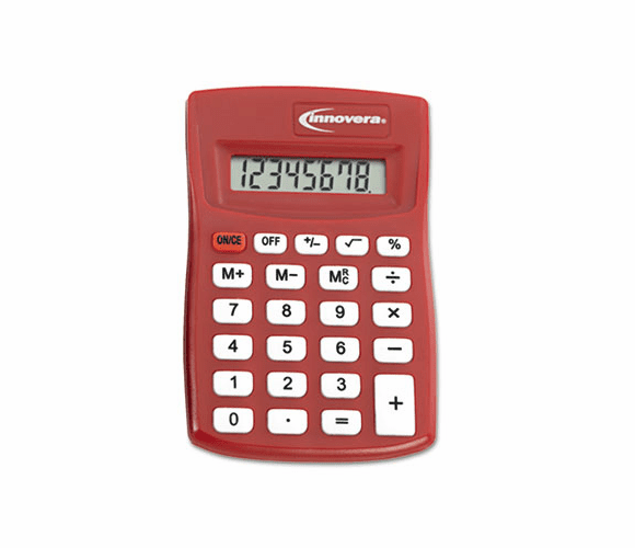 IVR15902 15902 Pocket Calculator, Red By INNOVERA
