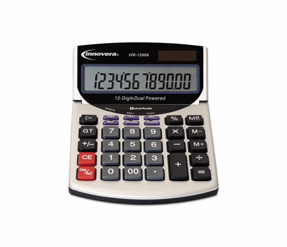 IVR15966 15966 Compact Desktop Calculator, 12-Digit LCD By INNOVERA