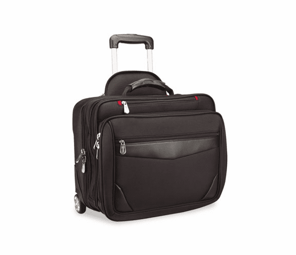 IVR22010 15.6" Laptop Roller Bag, Binder/Organizer Sections, 2-Height Handle, Nylon Black By INNOVERA