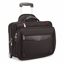 IVR22010 15.6" Laptop Roller Bag, Binder/Organizer Sections, 2-Height Handle, Nylon Black By INNOVERA
