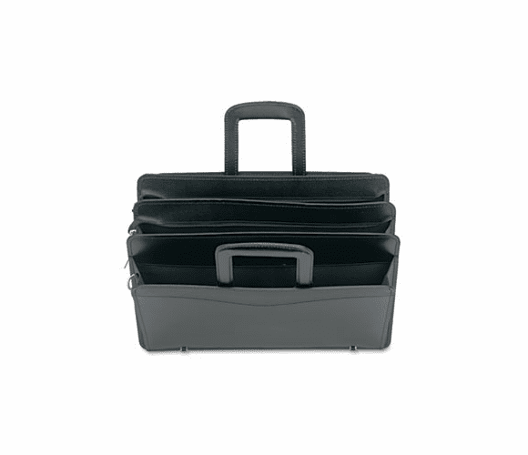 IVR31600 Leather Zippered Portfolio, 16-1/2 x 2-1/2 x 11-1/2, Black By UNIVERSAL OFFICE PRODUCTS