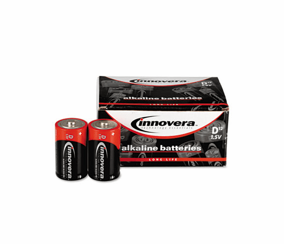 IVR33012 Alkaline Batteries, D, 12 Batteries/Pack By INNOVERA