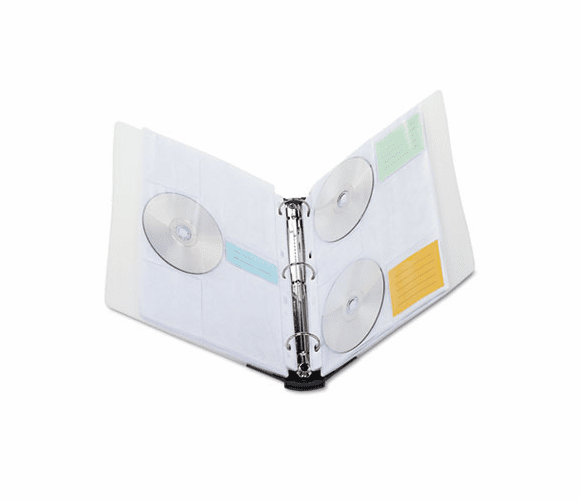 IVR39300 CD/DVD Three-Ring Refillable Binder, Holds 90 Disks, Clear/Midnight Blue By INNOVERA