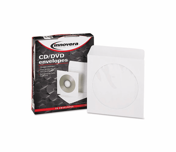 IVR39403 CD/DVD Envelopes, 50/Box By INNOVERA