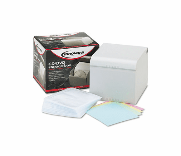 IVR39500 CD/DVD Storage Box, Holds 80 Disks By INNOVERA