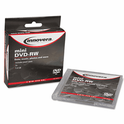 IVR46833 8cm Minidisc DVD-RW, 1.4GB, 2x, w/Jewel Case, Silver, 3/Pack By INNOVERA