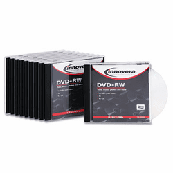 IVR46846 DVD+RW Discs, 4.7GB, 4x, w/Slim Jewel Cases, Silver, 10/Pack By INNOVERA