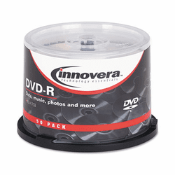 IVR46850 DVD-R Discs, 4.7GB, 16x, Spindle, Silver, 50/Pack By INNOVERA