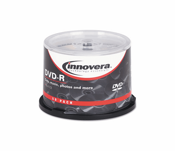 IVR46850 DVD-R Discs, 4.7GB, 16x, Spindle, Silver, 50/Pack By INNOVERA