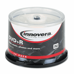 IVR46851 DVD+R Discs, 4.7GB, 16x, Spindle, Silver, 50/Pack By INNOVERA