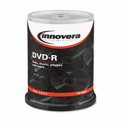 IVR46890 DVD-R Discs, 4.7GB, 16x, Spindle, Silver, 100/Pack By INNOVERA