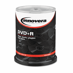 IVR46891 DVD+R Discs, 4.7GB, 16x, Spindle, Silver, 100/Pack By INNOVERA