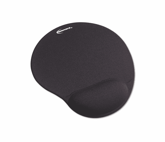IVR50448 Mouse Pad w/Gel Wrist Pad, Nonskid Base, 10-3/8 x 8-7/8, Black By INNOVERA