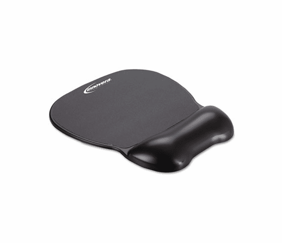 IVR51450 Gel Mouse Pad w/Wrist Rest, Nonskid Base, 8-1/4 x 9-5/8, Black By INNOVERA