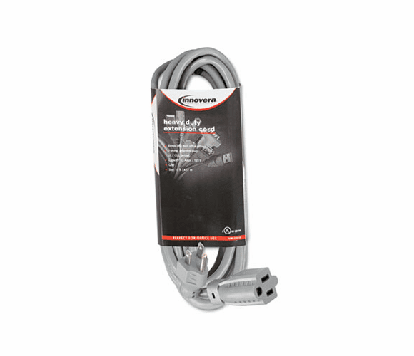 IVR72215 Indoor Heavy-Duty Extension Cord, 15 Feet, Gray By INNOVERA