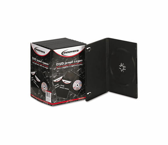 IVR72810 Standard DVD Case, Black, 10/Pack By INNOVERA