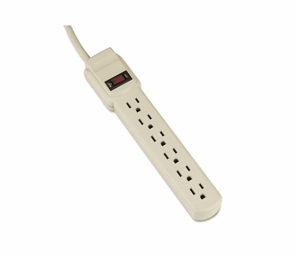 IVR73304 Six-Outlet Power Strip, 4-Foot Cord, 1-15/16 x 10-3/16 x 1-3/16, Ivory By INNOVERA