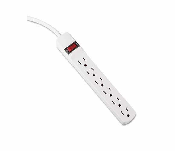 IVR73306 Six-Outlet Power Strip, 6-Foot Cord, 1-15/16 x 10-3/16 x 1-3/16, Ivory By INNOVERA