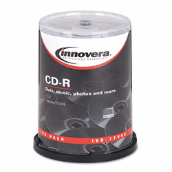 IVR77990 CD-R Discs, 700MB/80min, 52x, Spindle, Silver, 100/Pack By INNOVERA