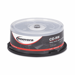 IVR78825 CD-RW Discs, 700MB/80min, 12x, Spindle, Silver, 25/Pack By INNOVERA