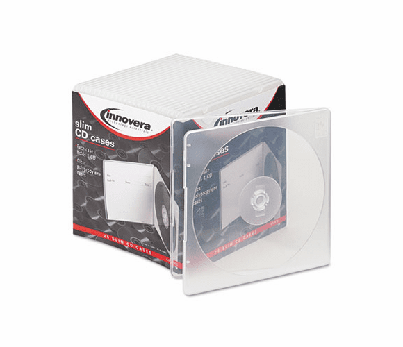 IVR81900 Slim CD Case, Clear, 25/Pack By INNOVERA