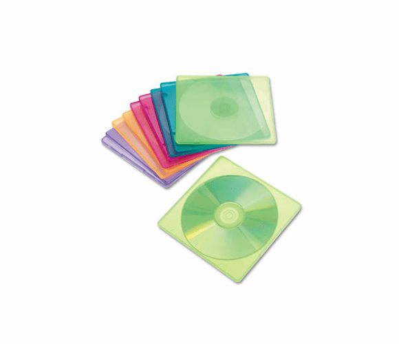 IVR81910 Slim CD Case, Assorted Colors, 10/Pack By INNOVERA