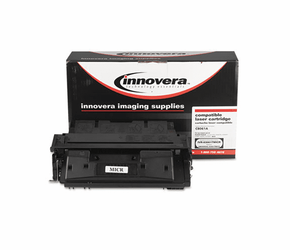 IVR83061TMICR 83061TMICR Remanufactured, C8061A(M) (61X MICR) MICR Toner, 10000 Yield, Black By INNOVERA