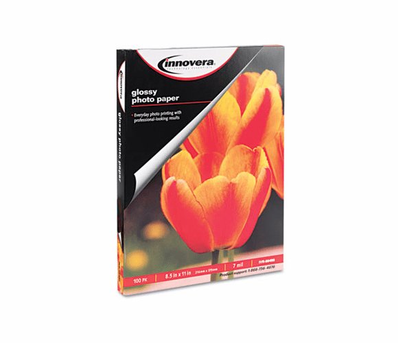 IVR99490 Glossy Photo Paper, 8-1/2 x 11, 100 Sheets/Pack By INNOVERA