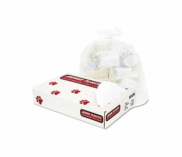 JAGH2424L Regular Grade Liners, 10 gal, 6 mic, 24 x 24, Natural, 500/Carton By JAGUAR PLASTICS