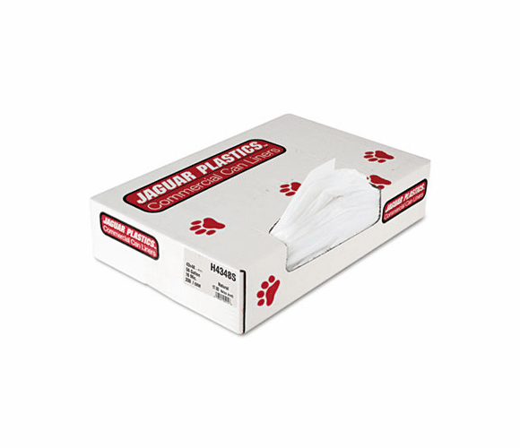 JAGH4348S Super Extra-Heavy Liners, 56 gal, 16 mic, 43 x 48, Natural, 200/Carton By JAGUAR PLASTICS