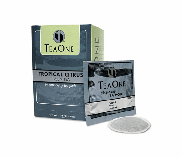 JAV20700 Tea Pods, Tropical Citrus Green, 14/Box By JAVA TRADING CO.