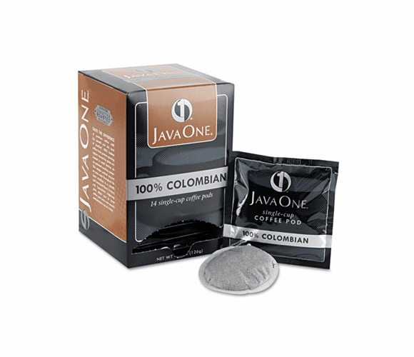JAV30200 Coffee Pods, Colombian Supremo, Single Cup, 14/Box By JAVA TRADING CO.