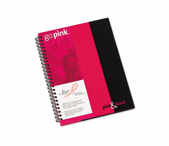 JDKB70006 Pink & Black Wirebound Notebook, 8-1/4 x 6-1/4, 70 Ruled Sheets By MEAD PRODUCTS