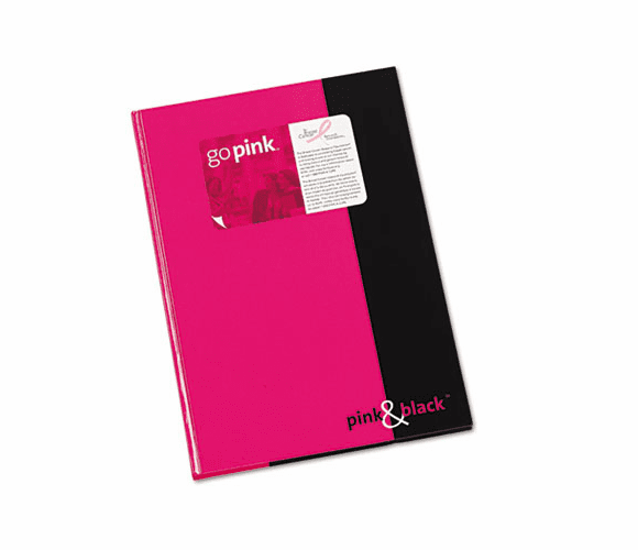 JDKH70009 Pink & Black Professional Casebound Notebook, 8-1/4 x 11-5/8, 96 Ruled Sheets By MEAD PRODUCTS