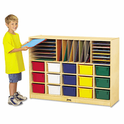 JNT0416JC Sectional Mobile Cubbie, No Trays, 48w x 15d x 35-1/2h, Birch By JONTI-CRAFT, INC.