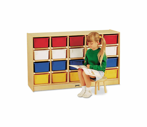 JNT0421JC Tray Mobile Cubbie, 48w x 15d x 29-1/2h, Birch/Assorted By JONTI-CRAFT, INC.