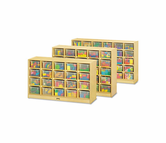 JNT04260JC Tray Mobile Cubbie, 48w x 15d x 35-1/2h, Birch/Clear By JONTI-CRAFT, INC.