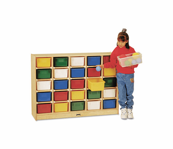 JNT0426JC Tray Mobile Cubbie, 48w x 15d x 35-1/2h, Birch/Assorted By JONTI-CRAFT, INC.