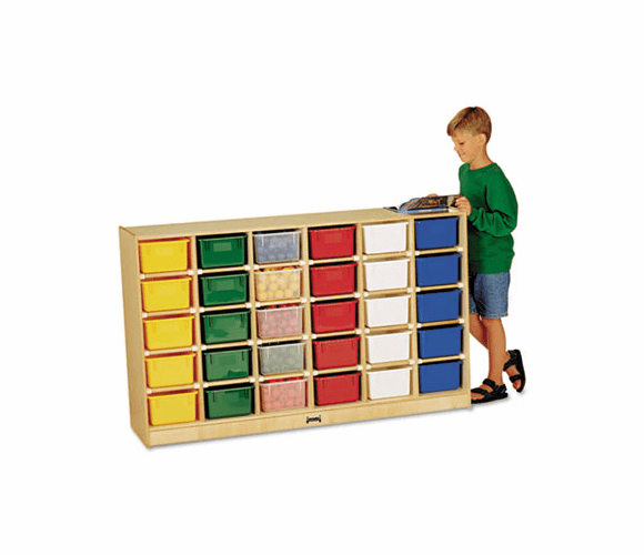 JNT0431JC Tray Mobile Storage, 57w x 15d x 35-1/2h, Birch/Assorted By JONTI-CRAFT, INC.