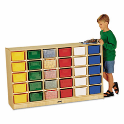 JNT0431JC Tray Mobile Storage, 57w x 15d x 35-1/2h, Birch/Assorted By JONTI-CRAFT, INC.