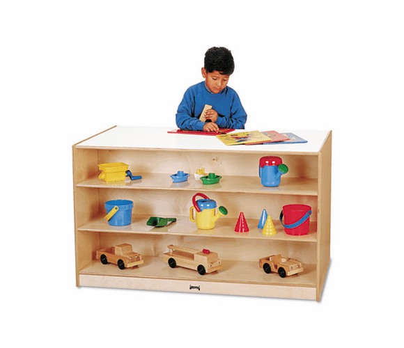 JNT0441JC Mobile Storage Island, Clear Trays, 48w x 29d x 29-1/2h, Birch By JONTI-CRAFT, INC.