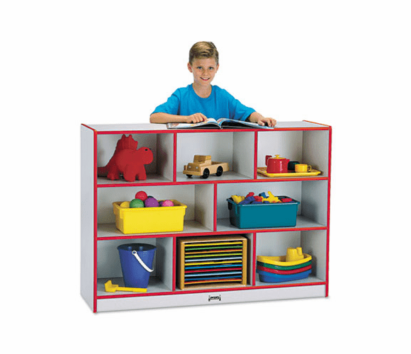 JNT2691JCWW008 Rainbow Accents Single Storage Units, 48w x 15d x 35-1/2h, Red/Freckled Gray By JONTI-CRAFT, INC.