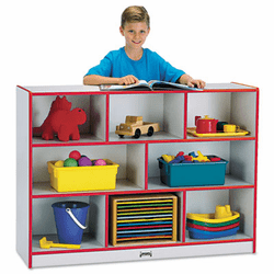 JNT2691JCWW008 Rainbow Accents Single Storage Units, 48w x 15d x 35-1/2h, Red/Freckled Gray By JONTI-CRAFT, INC.