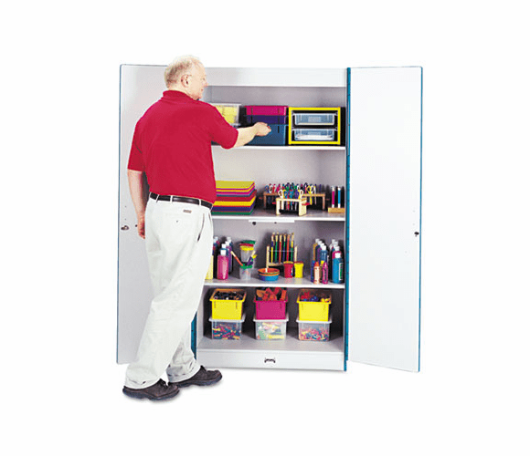 JNT5950JC003 Rainbow Accents Deluxe Classroom Closet, 36w x 24d x 72h, Blue By JONTI-CRAFT, INC.